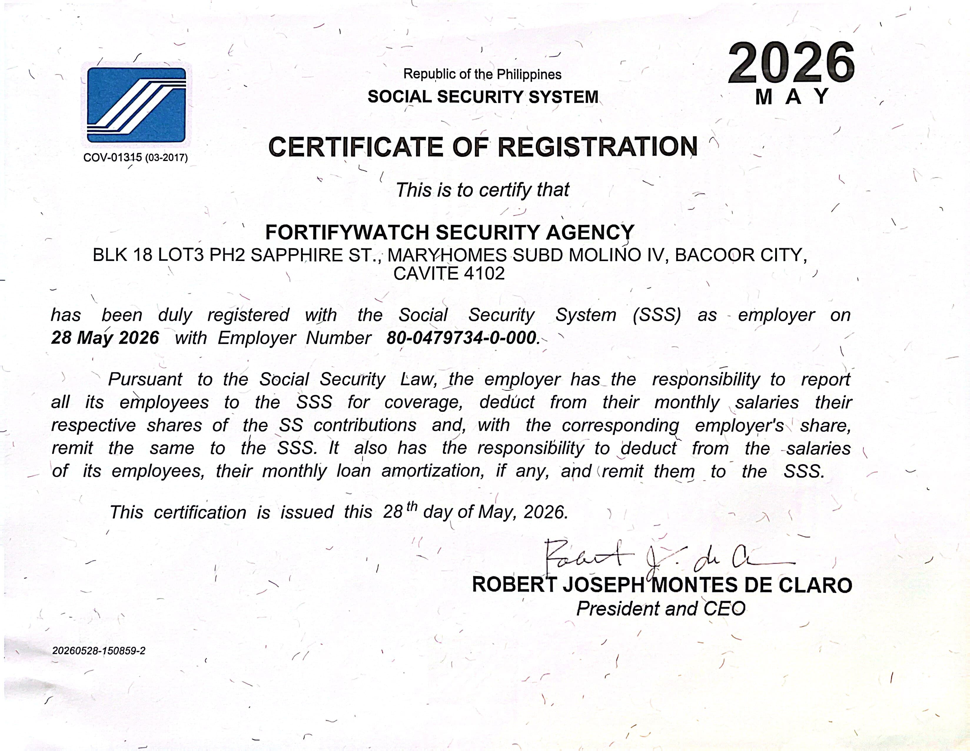SSS Certificate